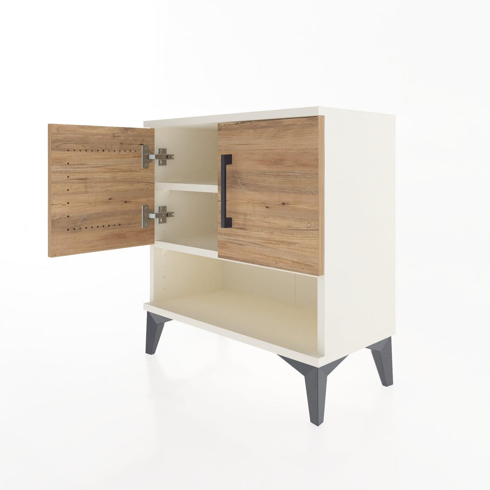 Woodntry Modular Nightstand Moonstone 60x30x52 cm with Cover and Shelf KR10-1