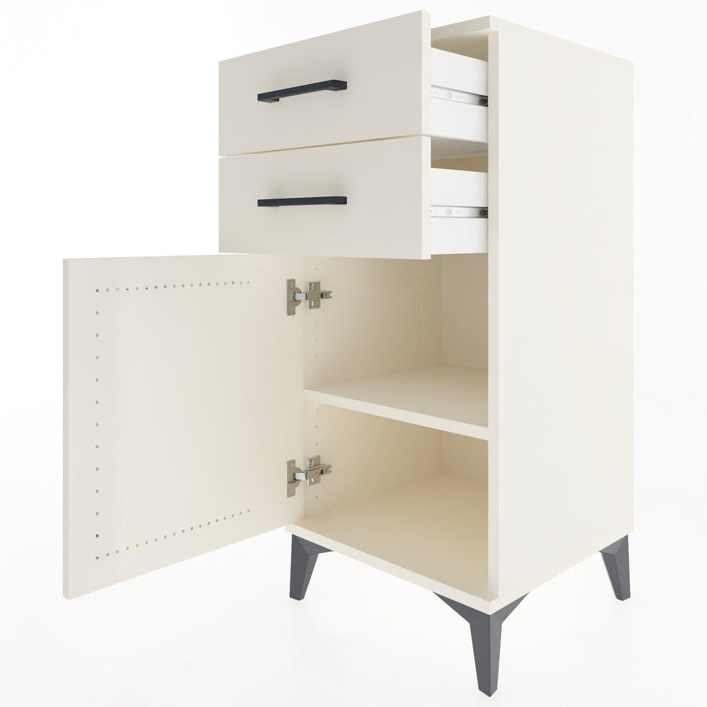 Woodntry Modular Nightstand Moonstone 44x44x84 cm with Cover and Drawer KC32-1
