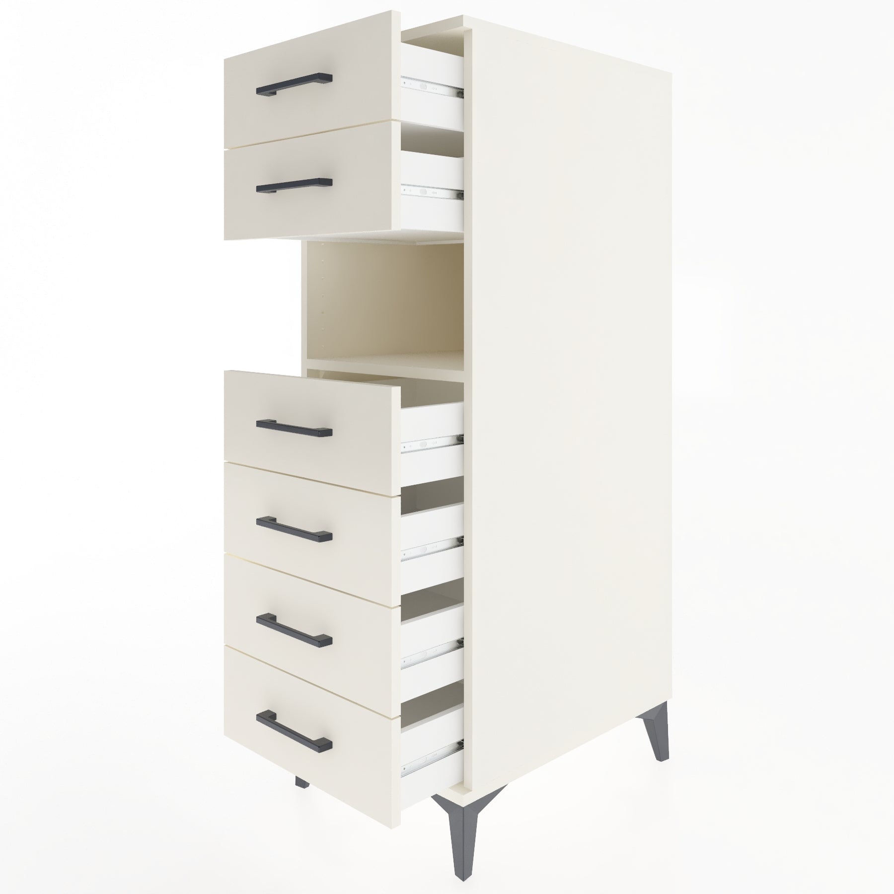Woodntry Modular Cabinet Moonstone 44x59x122 cm with Drawers and Shelves CR60-1