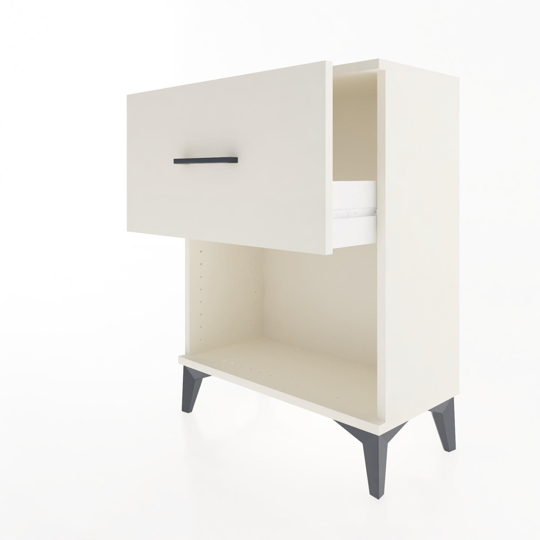 Woodntry Modular Nightstand Moonstone 60x30x68 cm with Drawer and Shelf CR10-1