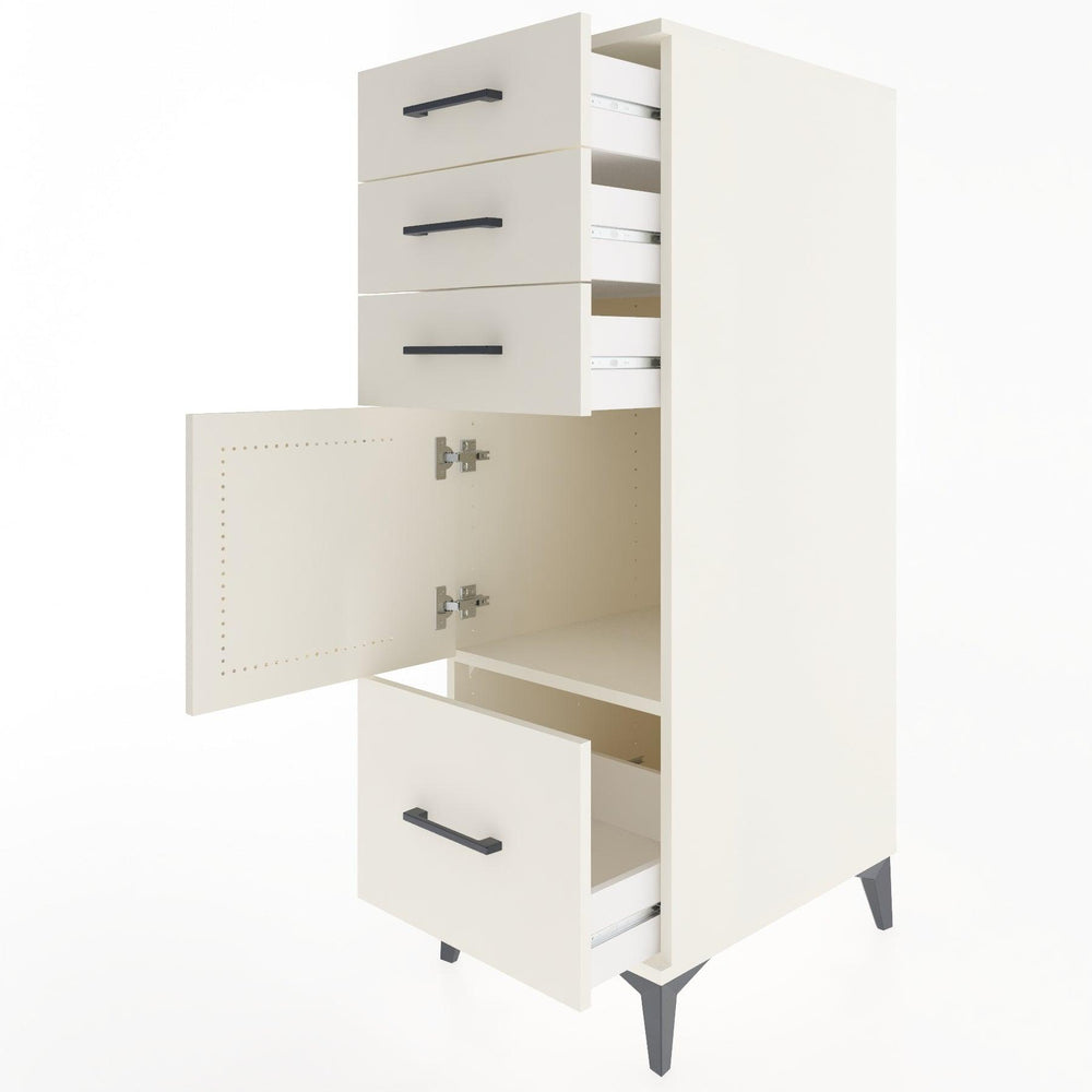 Woodntry Modular Cabinet Moonstone 44x30x122 cm with Doors and Drawers KC10-1
