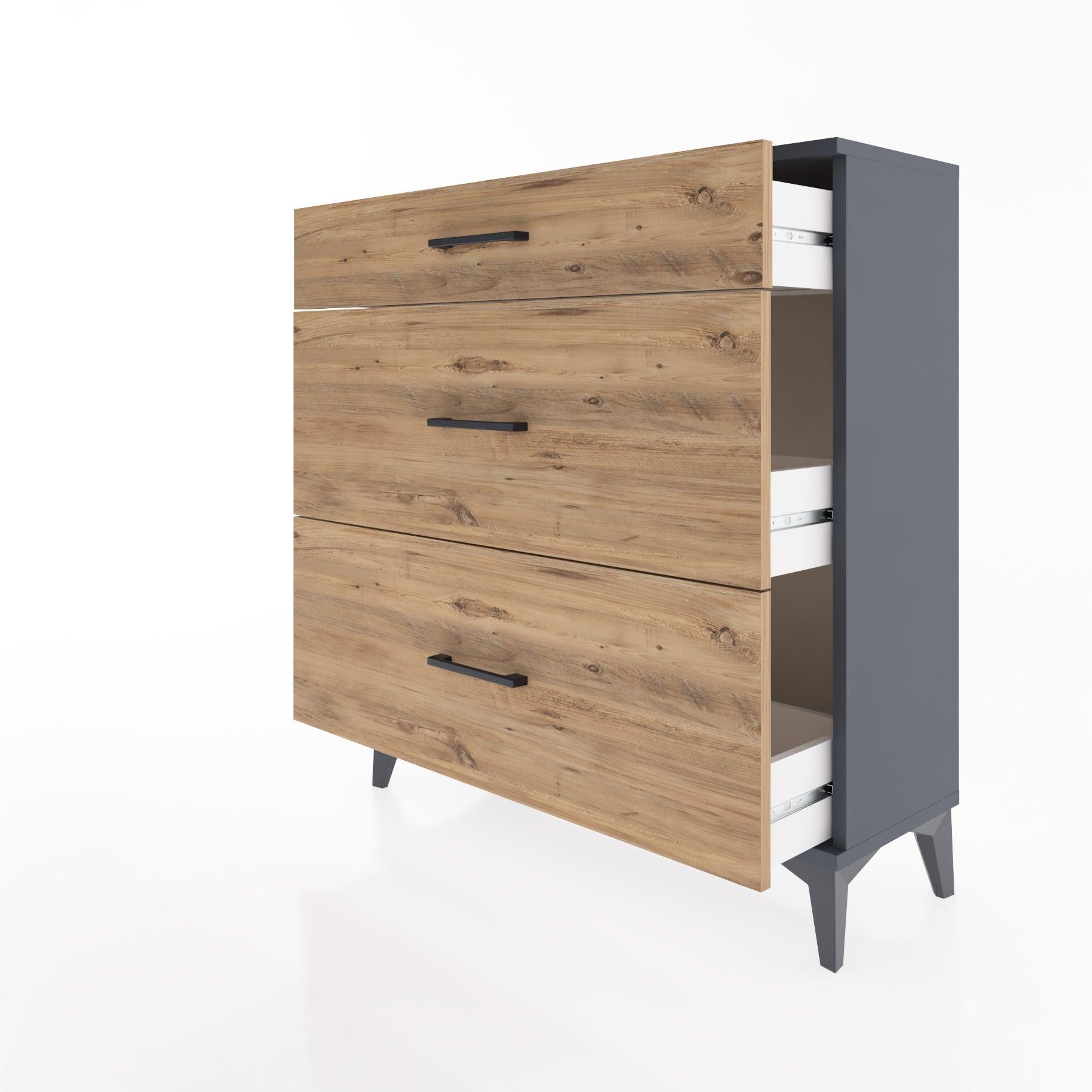 Woodntry Modular Dresser Anthracite 88x30x84 cm Drawer C10-2