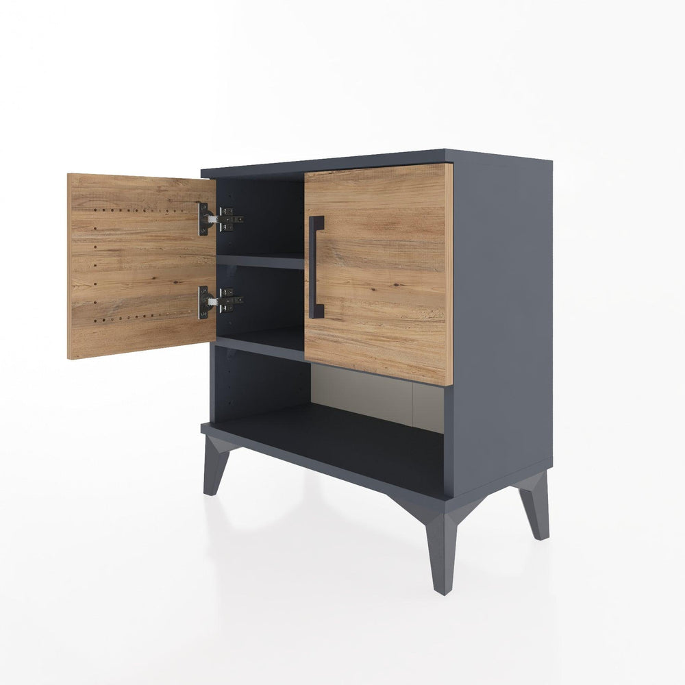 Woodntry Modular Nightstand Anthracite 60x30x52 cm with Cover and Shelf KR10-2