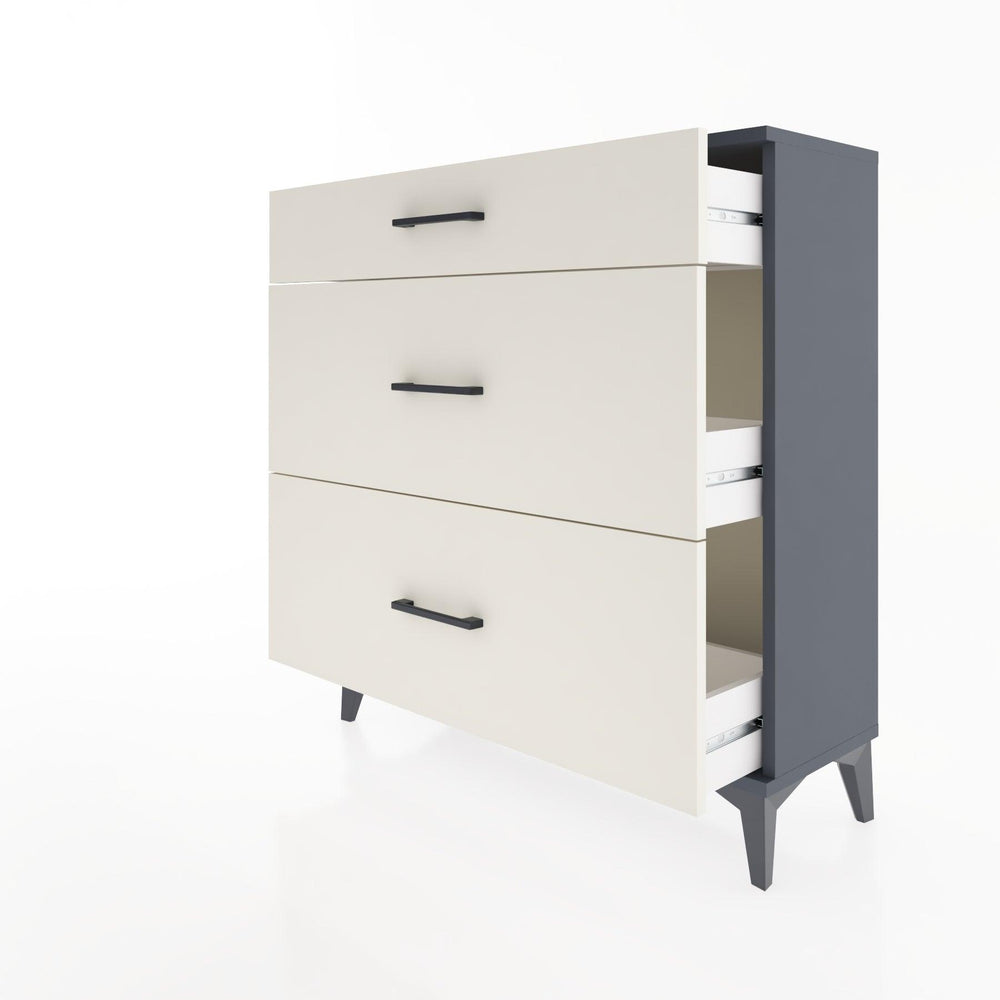 Woodntry Modüler Şifonyer Antrasit 88x30x84 cm Çekmeceli C10-2