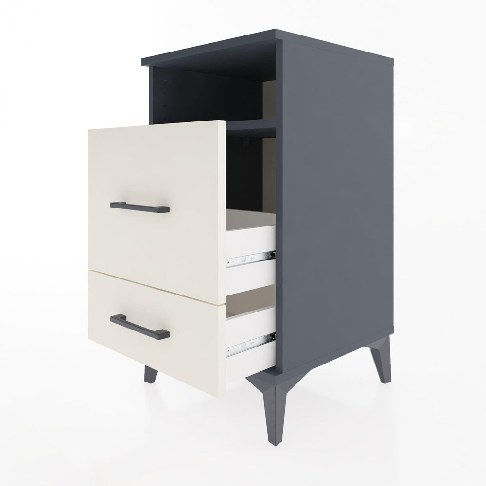 Woodntry Modular Nightstand Anthracite 44x44x68 cm with Drawers and Shelves CR10-2
