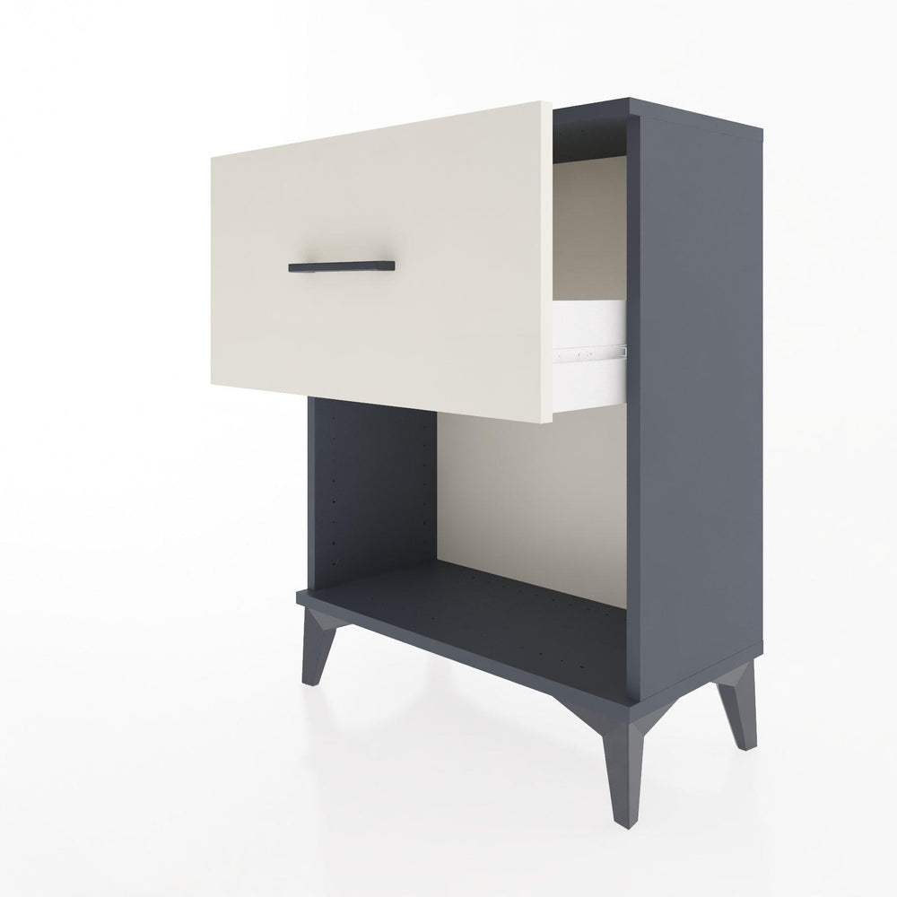 Woodntry Modular Nightstand Anthracite 60x30x68 cm with Drawer and Shelf CR10-2