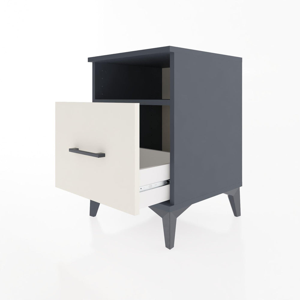 Woodntry Modular Nightstand Anthracite 44x44x52 cm with Drawers and Shelves CR10-2