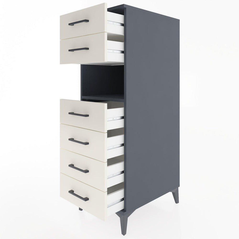 Woodntry Modular Cabinet Anthracite 44x30x122 cm with Drawers and Shelves CR60-2