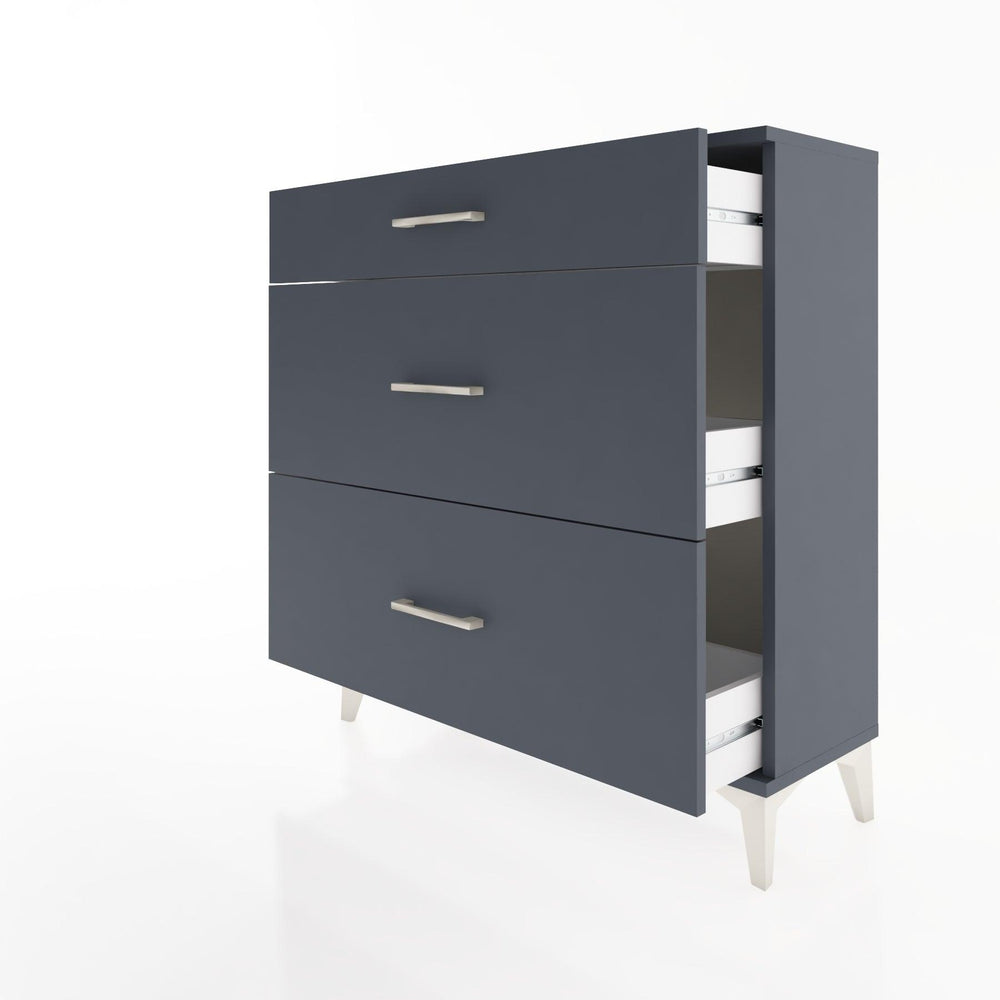 Woodntry Modüler Şifonyer Antrasit 88x30x84 cm Çekmeceli C10-2