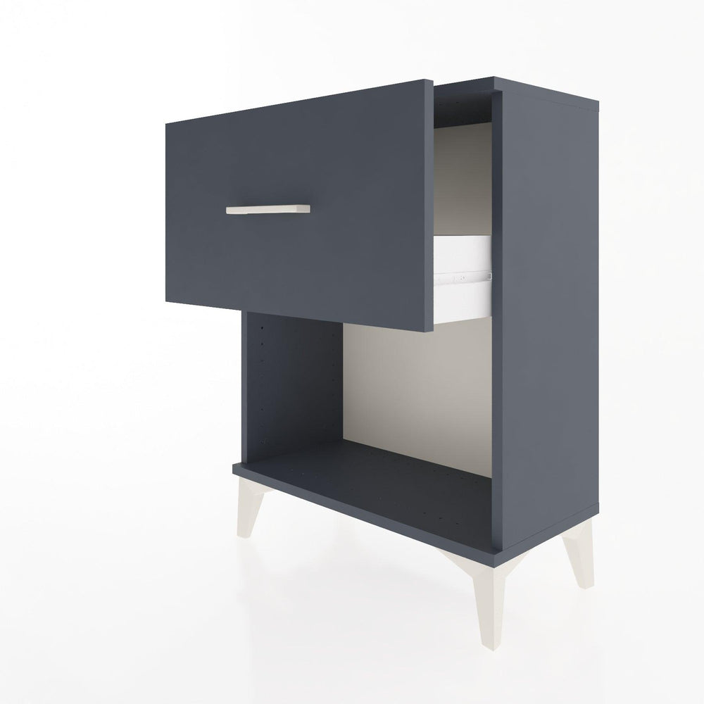 Woodntry Modular Nightstand Anthracite 60x30x68 cm with Drawer and Shelf CR10-2