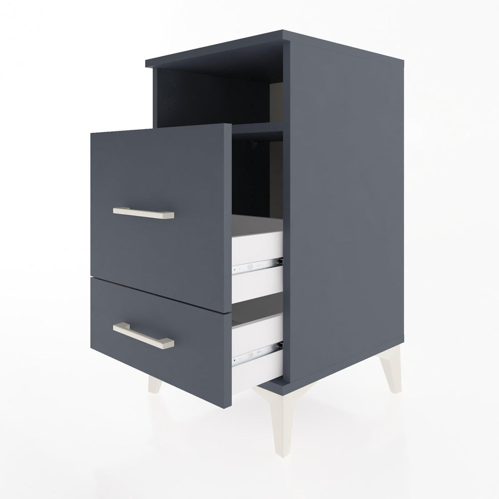 Woodntry Modular Nightstand Anthracite 44x44x68 cm with Drawers and Shelves CR10-2