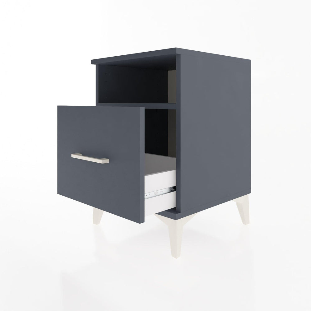 Woodntry Modular Nightstand Anthracite 44x44x52 cm with Drawers and Shelves CR10-2