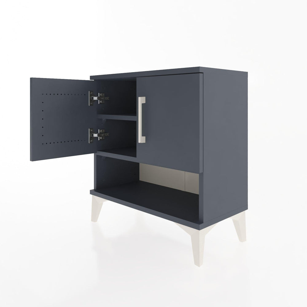 Woodntry Modular Nightstand Anthracite 60x30x52 cm with Cover and Shelf KR10-2