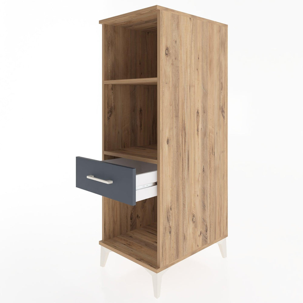 Woodntry Modüler Dolap Çam 44x30x122 cm Çekmeceli ve Raflı CR110-3