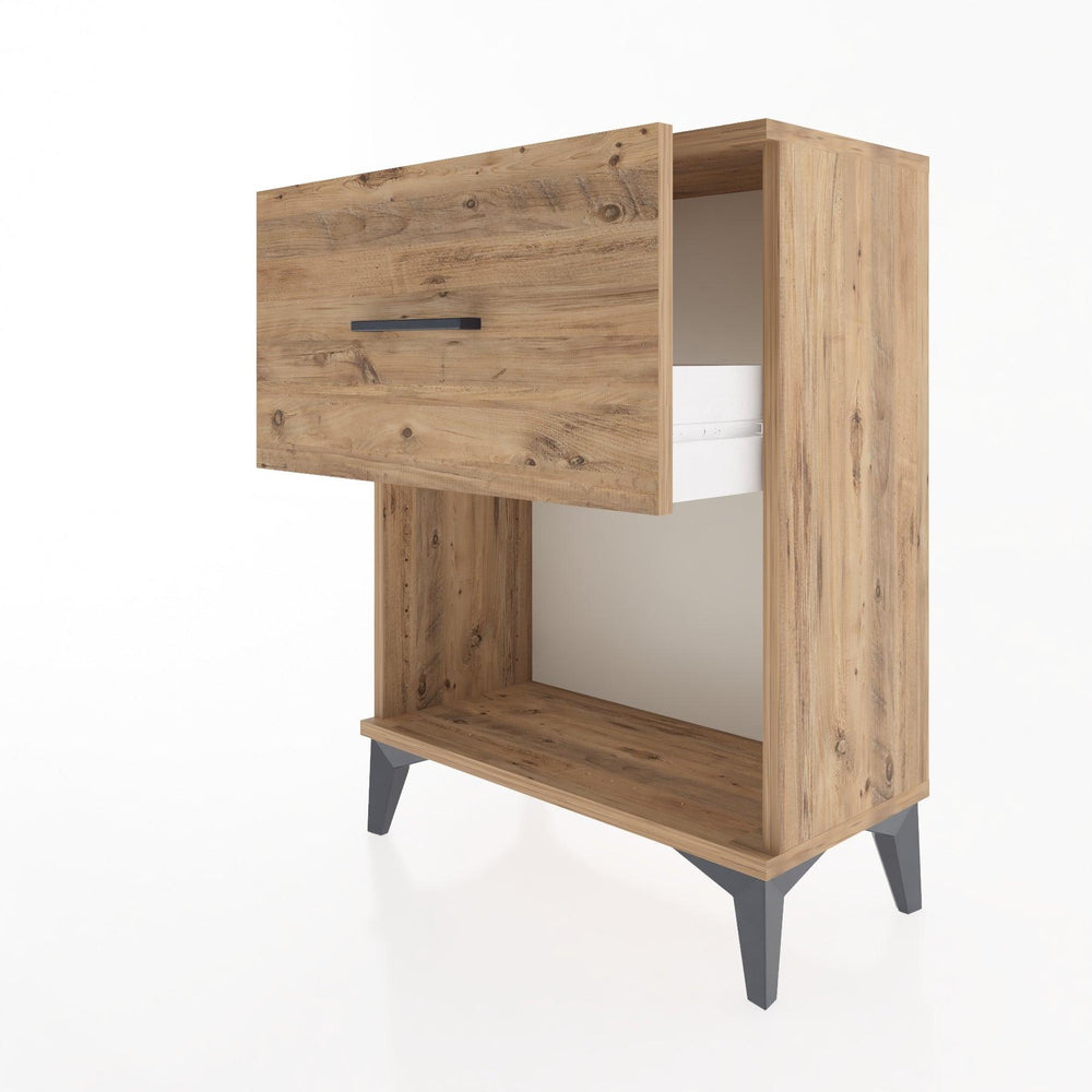 Woodntry Modular Nightstand Pine 60x30x68 cm with Drawers and Shelves CR10-3