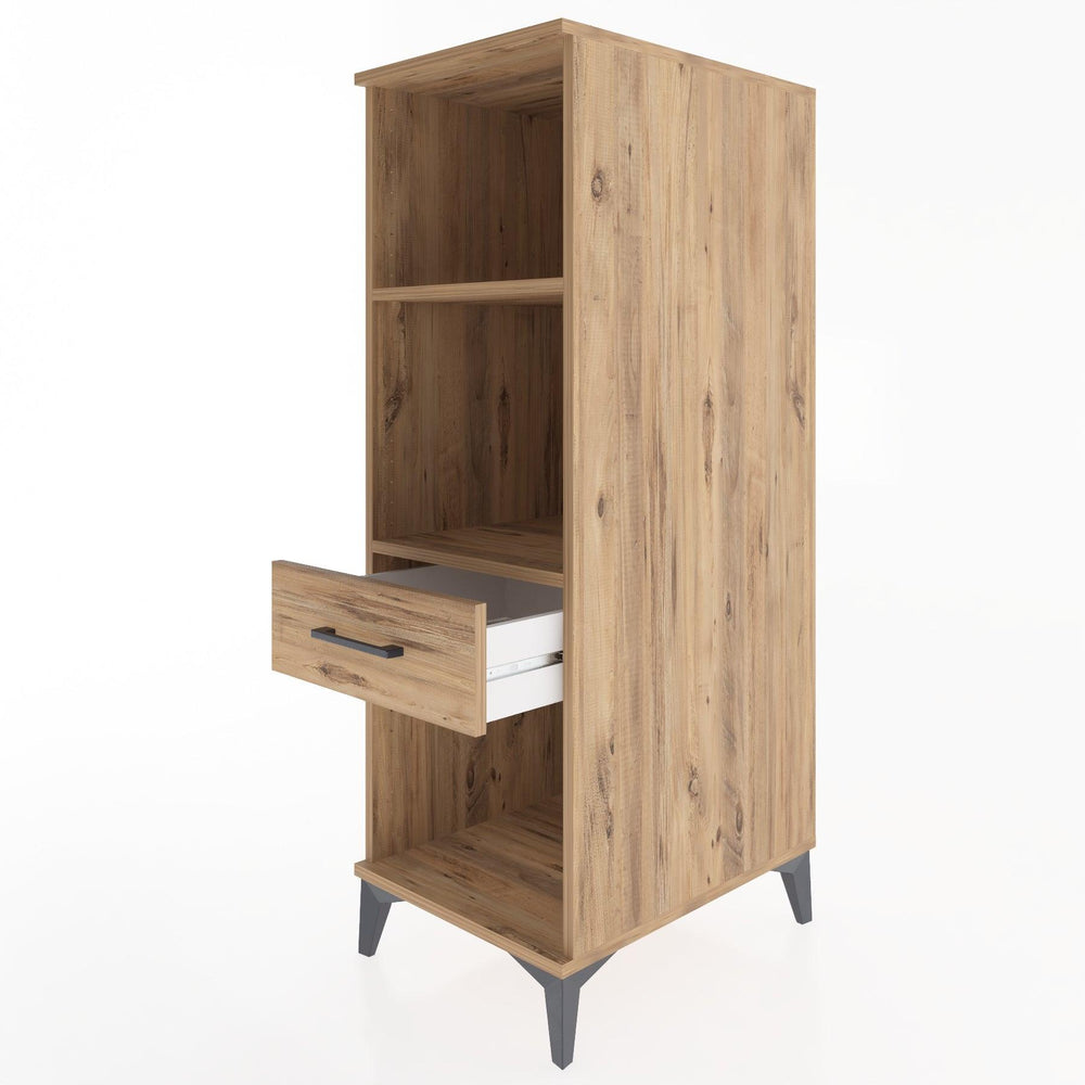 Woodntry Modüler Dolap Çam 44x30x122 cm Çekmeceli ve Raflı CR110-3
