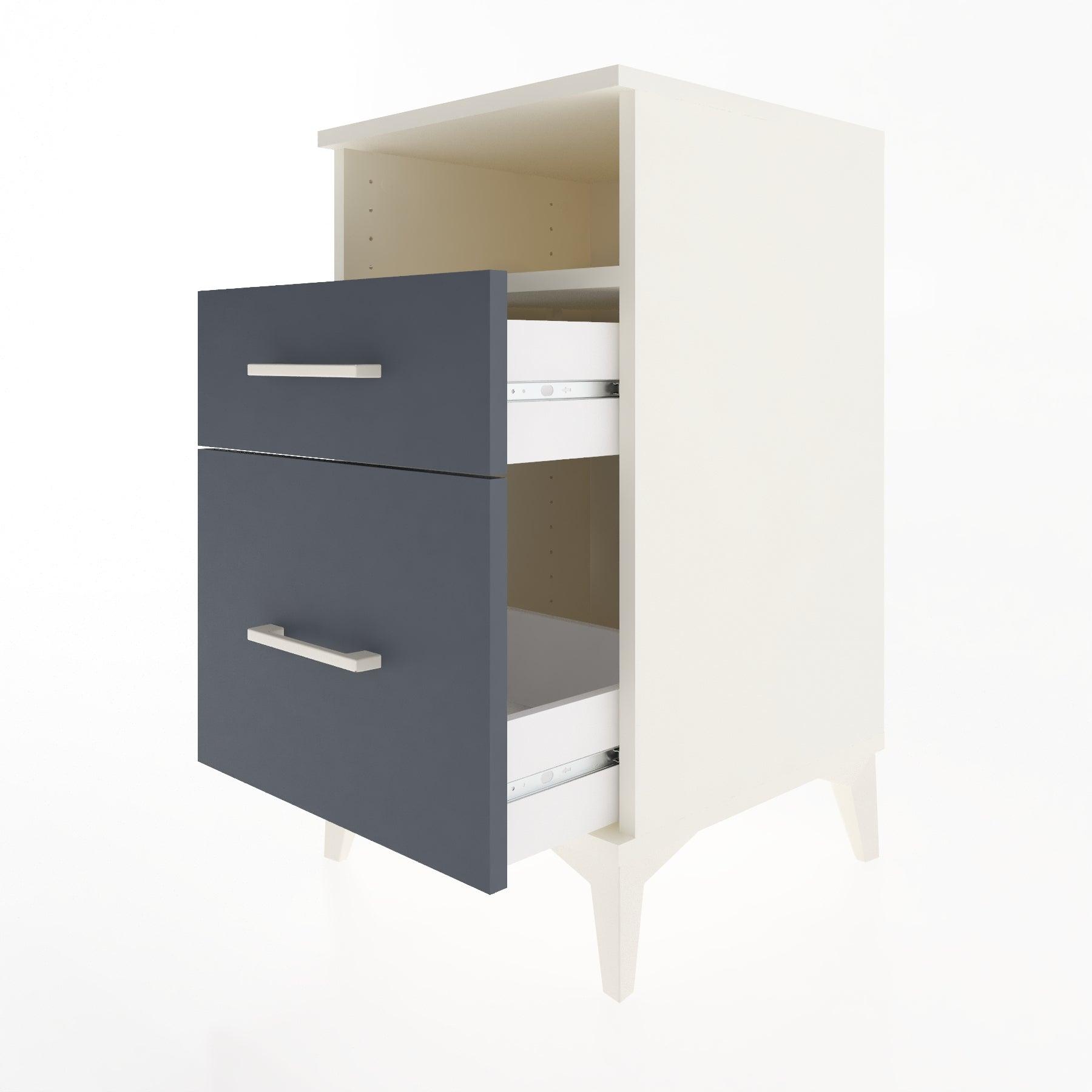 Woodntry Modular Nightstand Moonstone 44x44x68 cm with Drawer and Shelf CR11-1