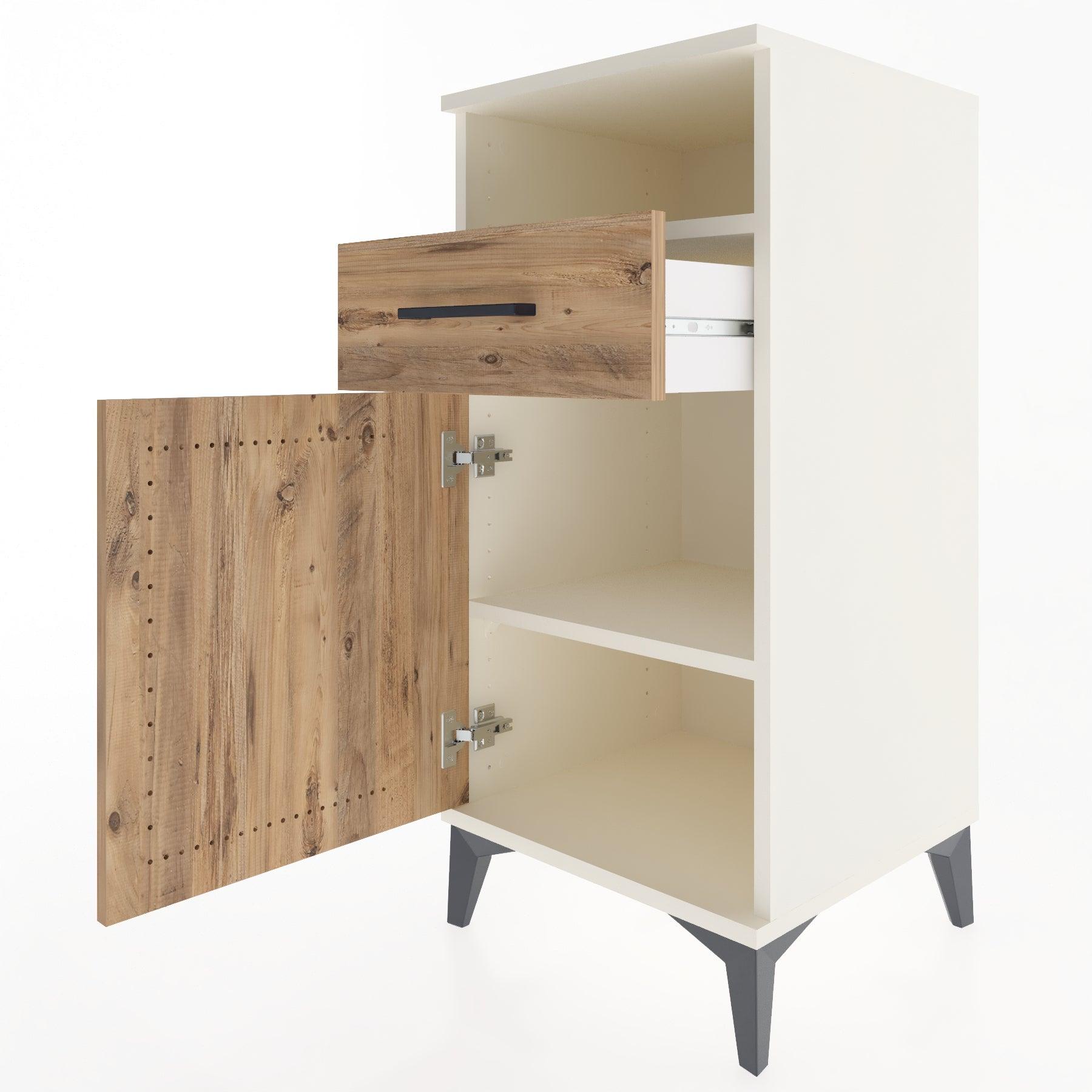 Woodntry Modular Nightstand Moonstone 44x44x84 cm Functional F33-1