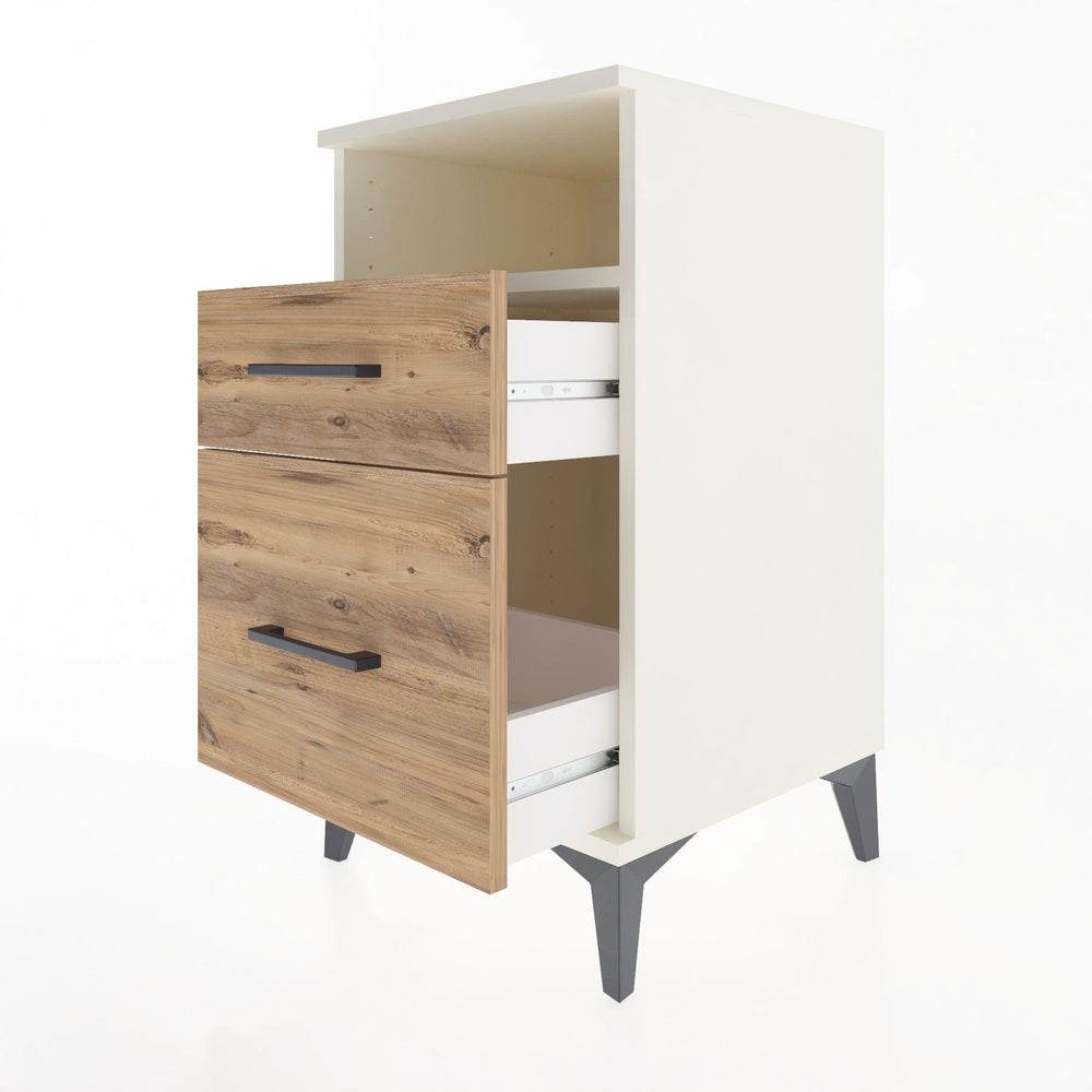 Woodntry Modüler Komodin Aytaşı 44x44x68 cm Çekmeceli ve Raflı CR11-1