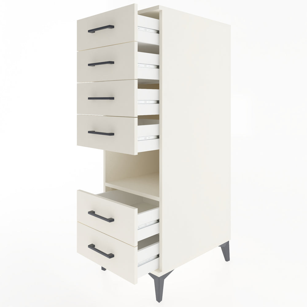 Woodntry Modular Cabinet Moonstone 44x59x122 cm with Drawers and Shelves CR61-1