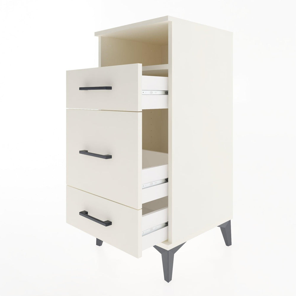 Woodntry Modular Nightstand Moonstone 44x44x84 cm with Drawer and Shelf CR11-1