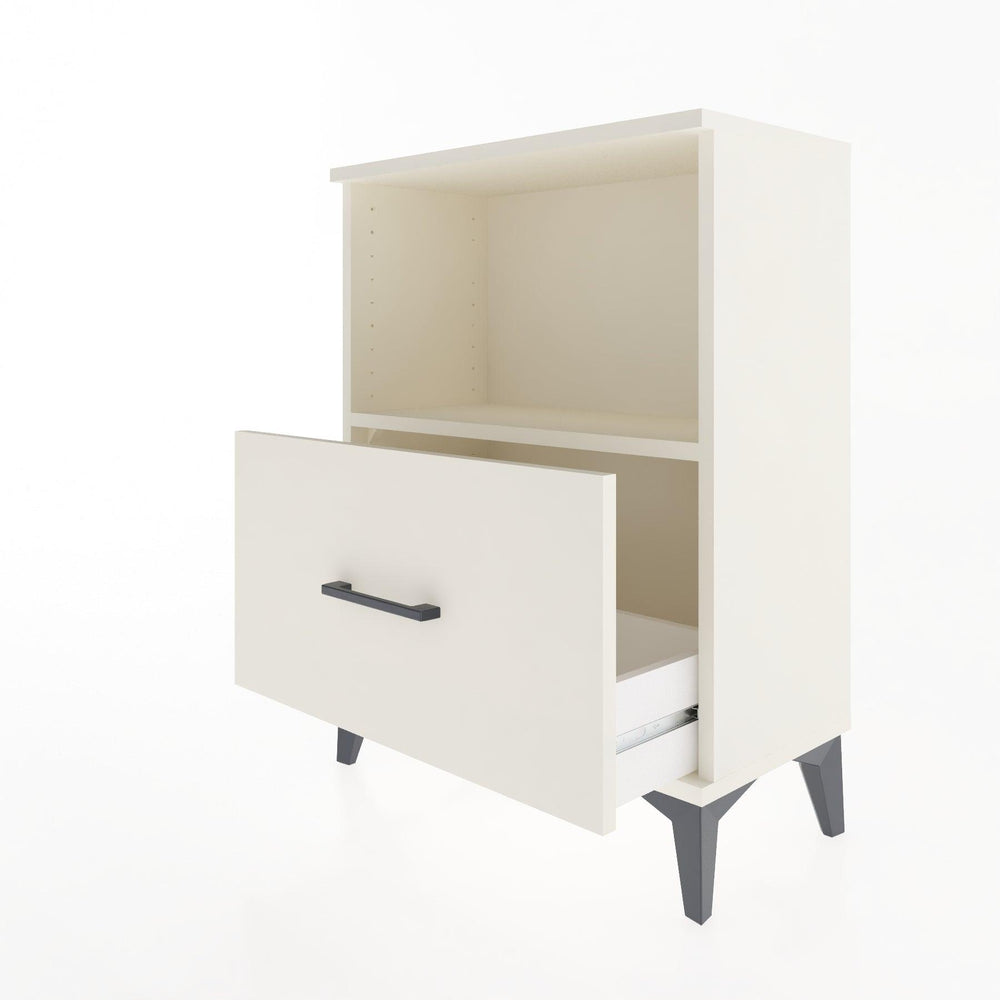Woodntry Modular Nightstand Moonstone 60x30x68 cm with Drawer and Shelf CR11-1