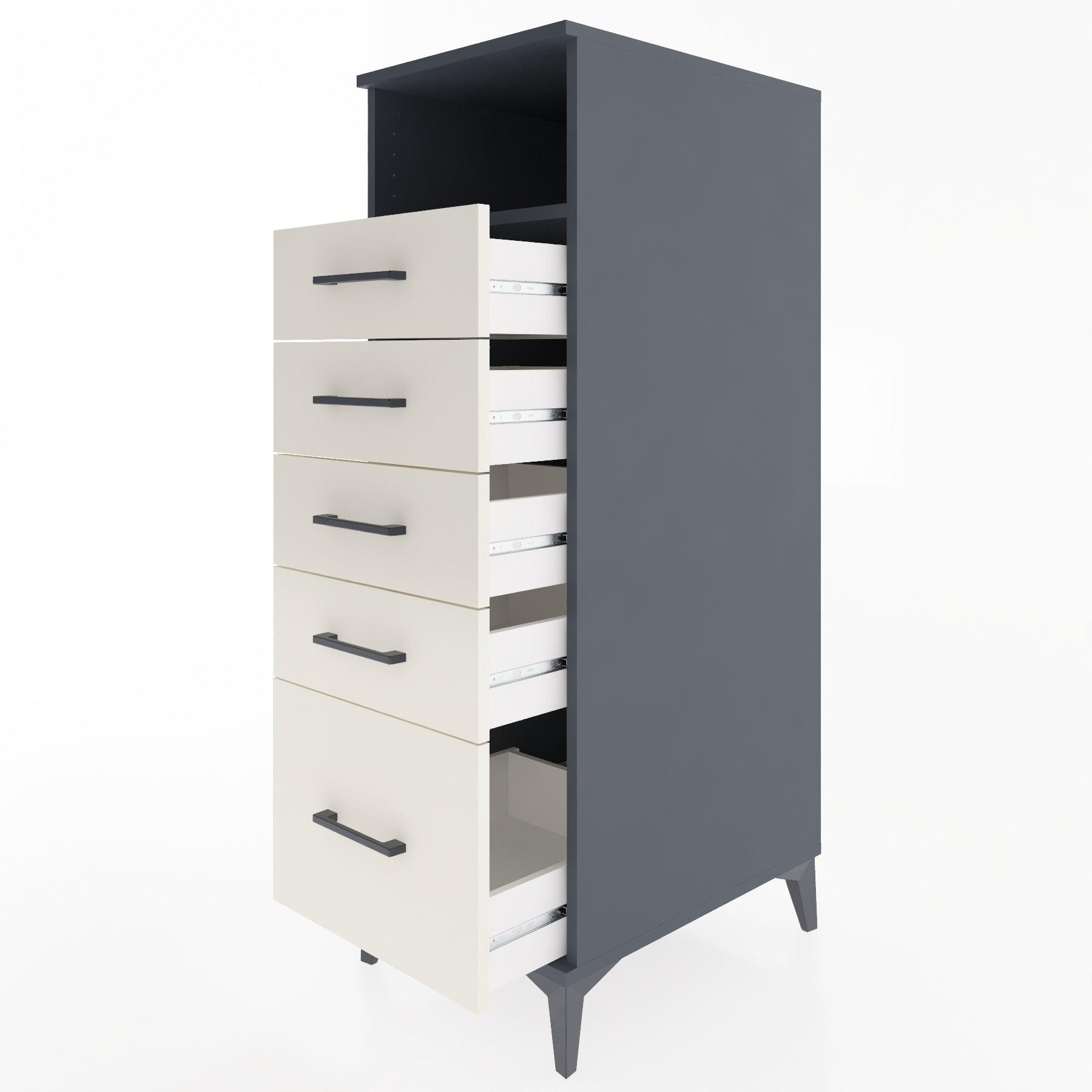 Woodntry Modular Cabinet Anthracite 44x59x122 cm with Drawers and Shelves CR111-2