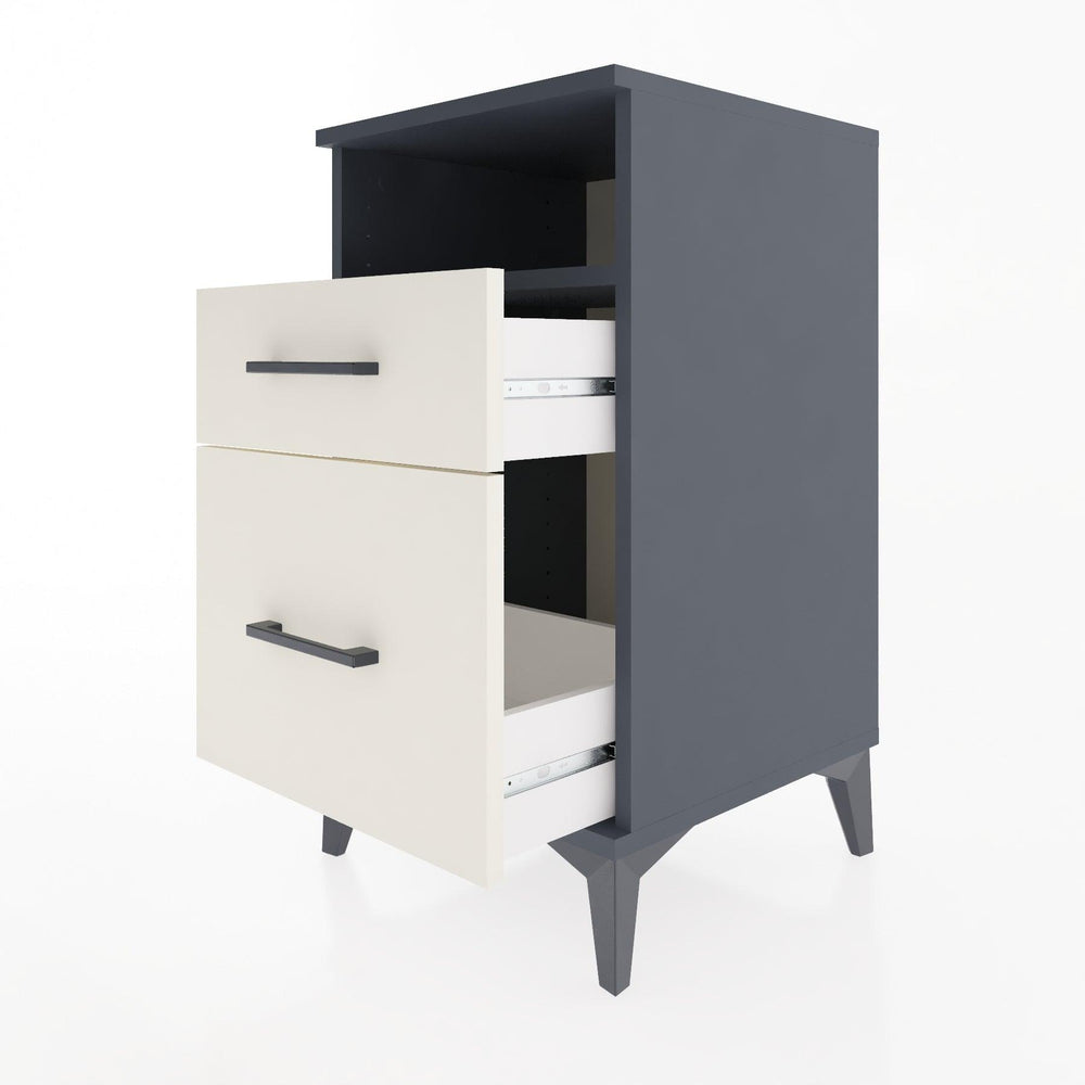 Woodntry Modular Nightstand Anthracite 44x44x68 cm with Drawers and Shelves CR11-2