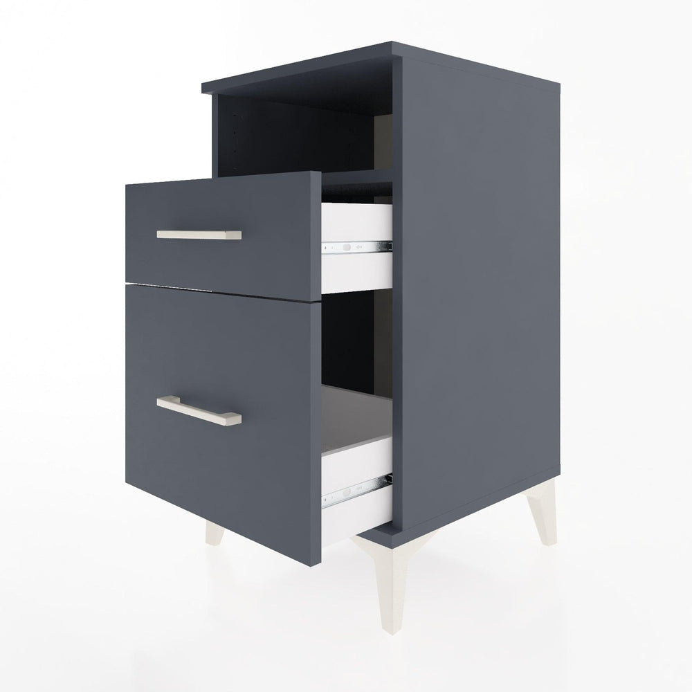Woodntry Modular Nightstand Anthracite 44x44x68 cm with Drawers and Shelves CR11-2