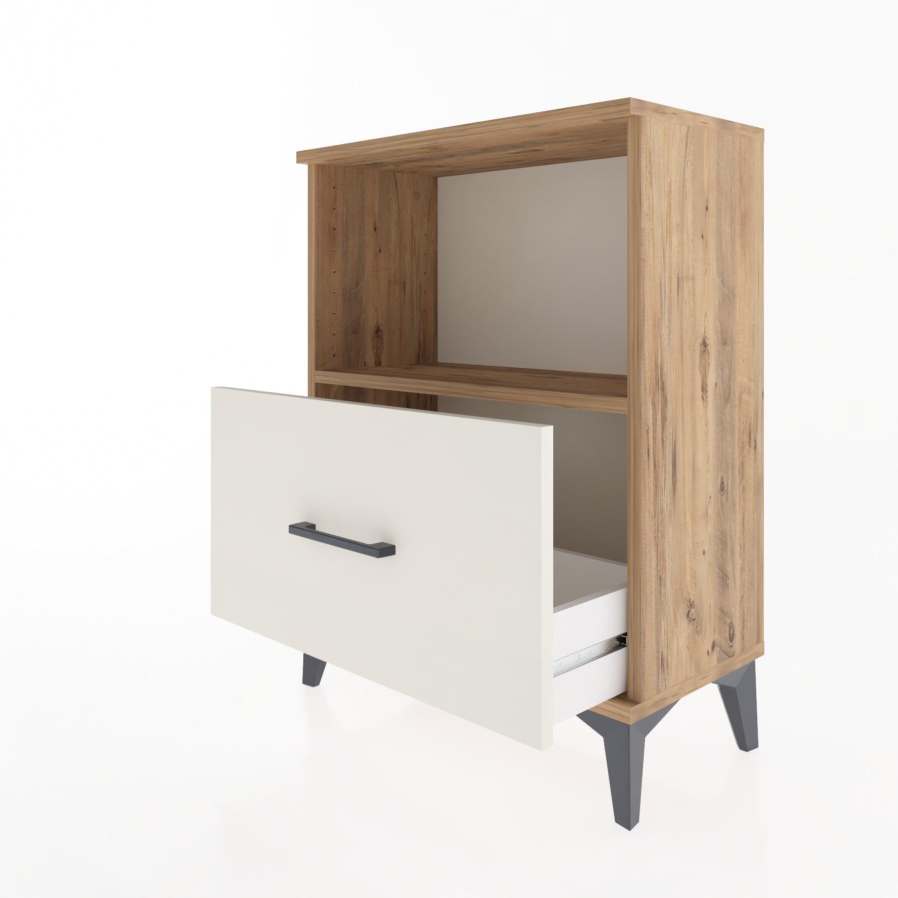 Woodntry Modular Nightstand Pine 60x30x68 cm with Drawers and Shelves CR11-3