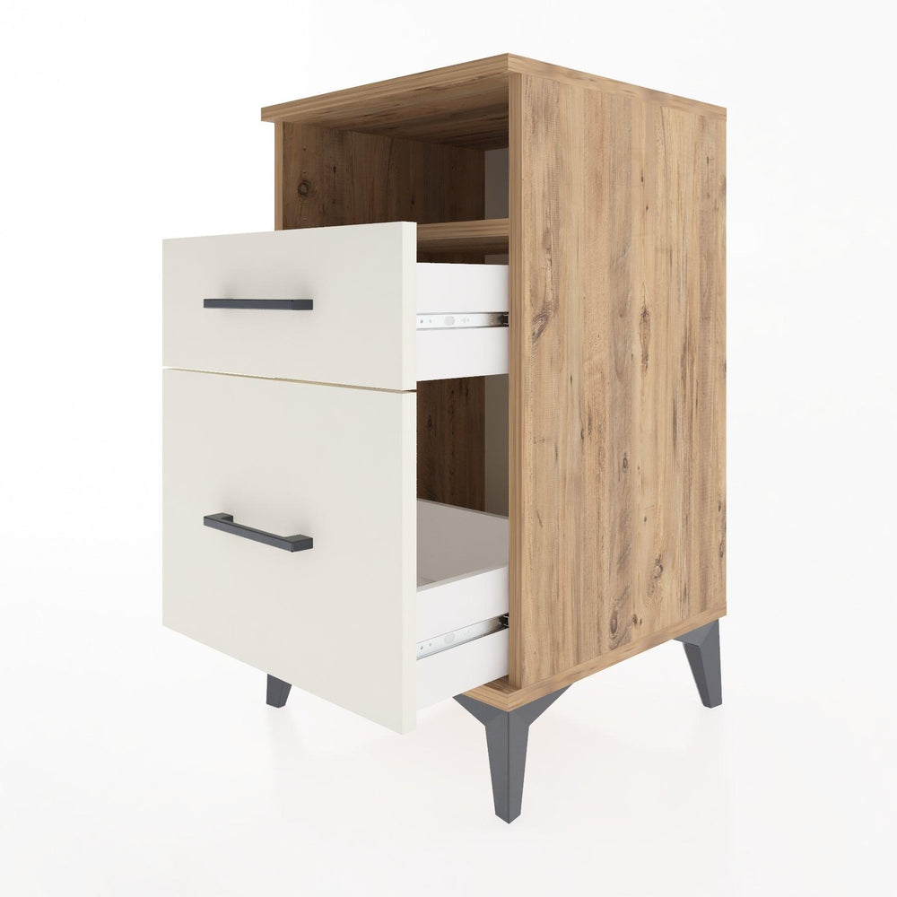 Woodntry Modular Nightstand Pine 44x44x68 cm with Drawers and Shelves CR11-3