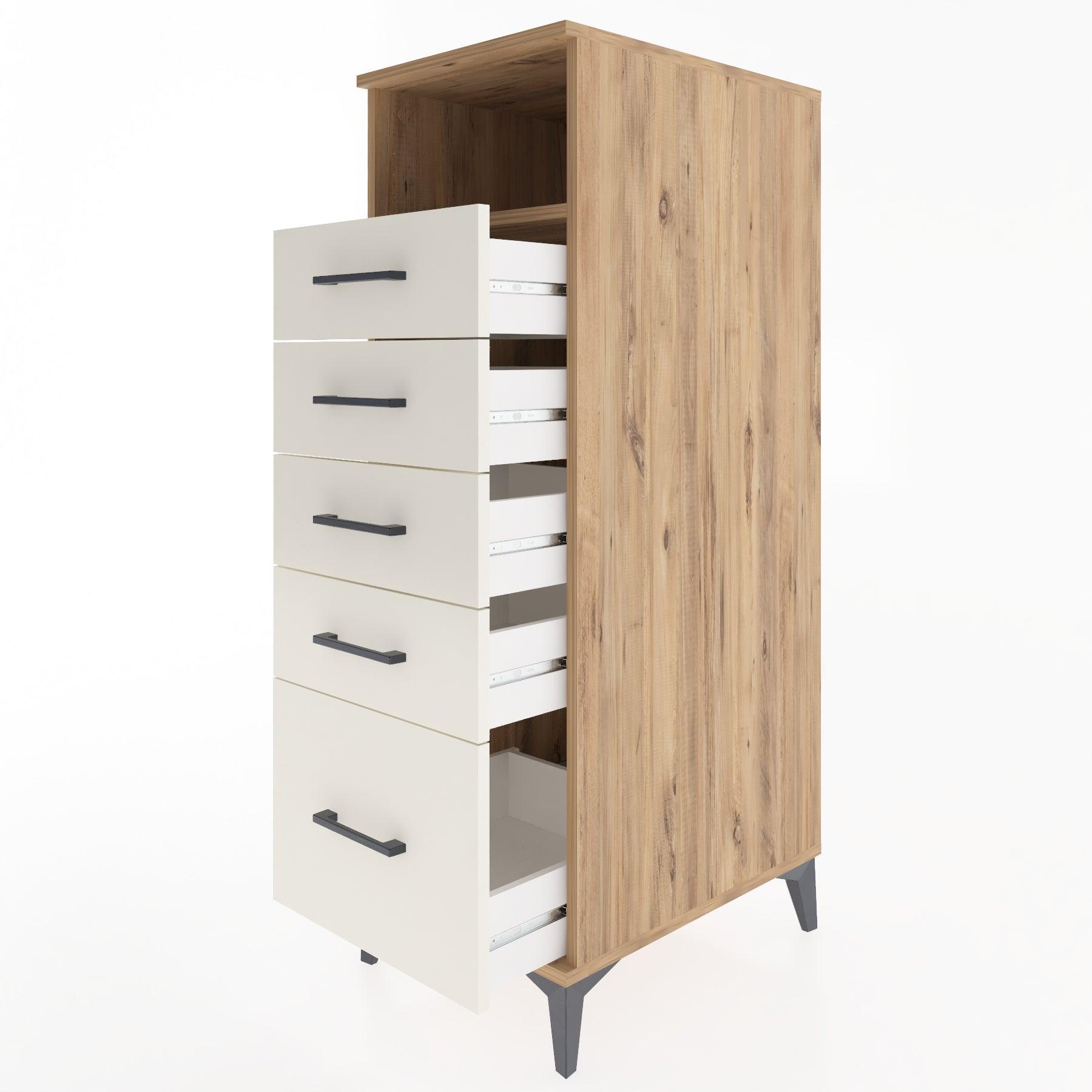 Woodntry Modular Cabinet Pine 44x59x122 cm with Drawers and Shelves CR111-3