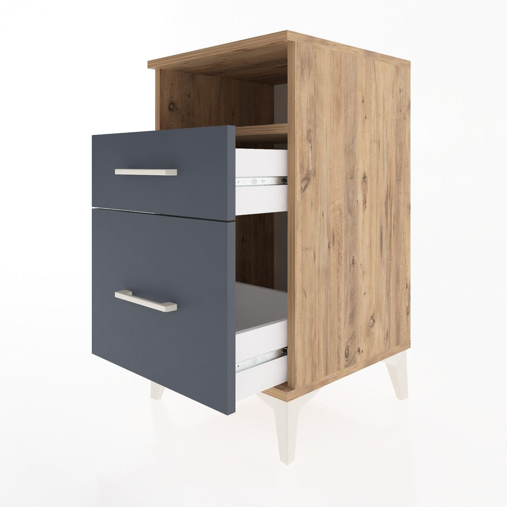 Woodntry Modular Nightstand Pine 44x44x68 cm with Drawers and Shelves CR11-3