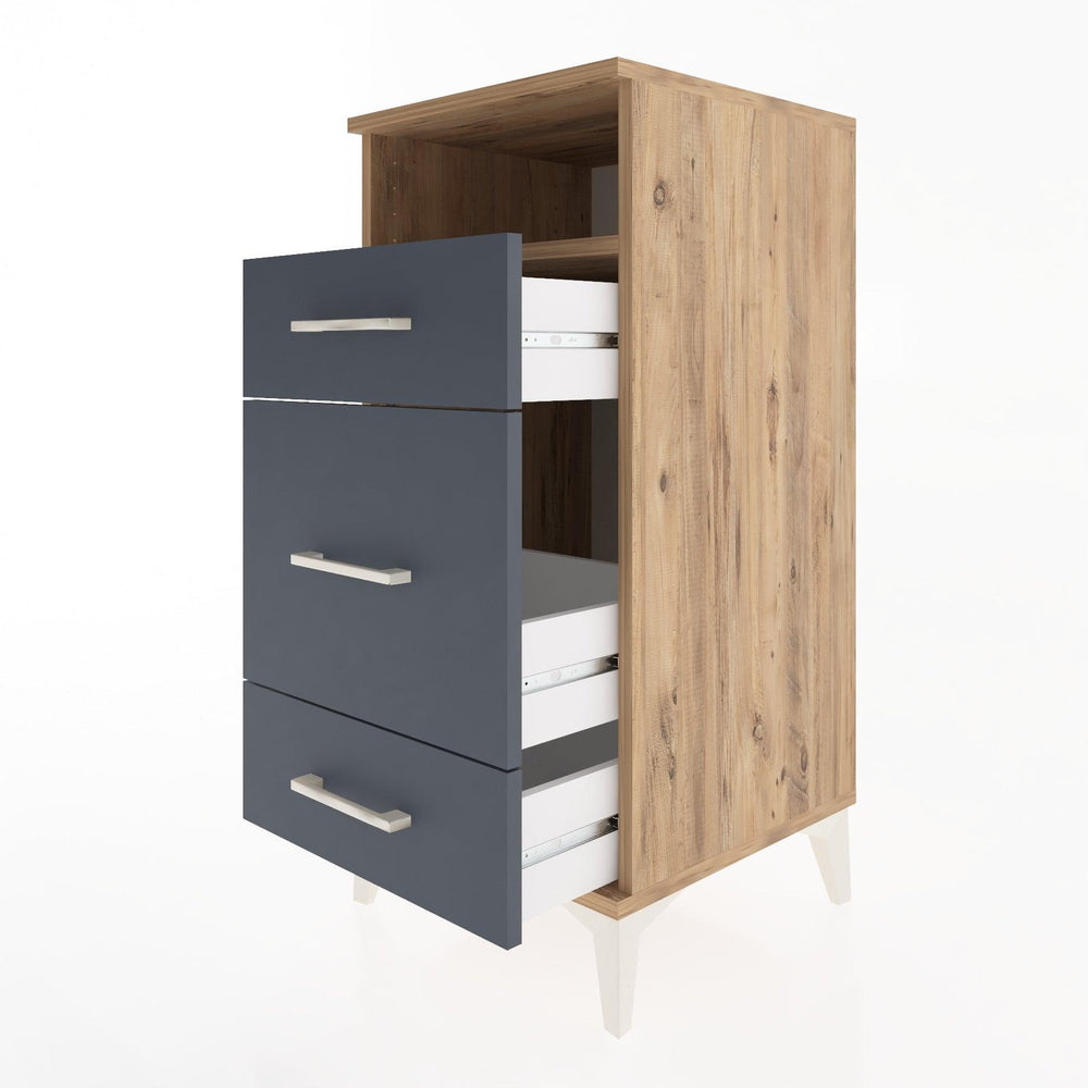Woodntry Modüler Komodin Çam 44x44x84 cm Çekmeceli ve Raflı CR11-3