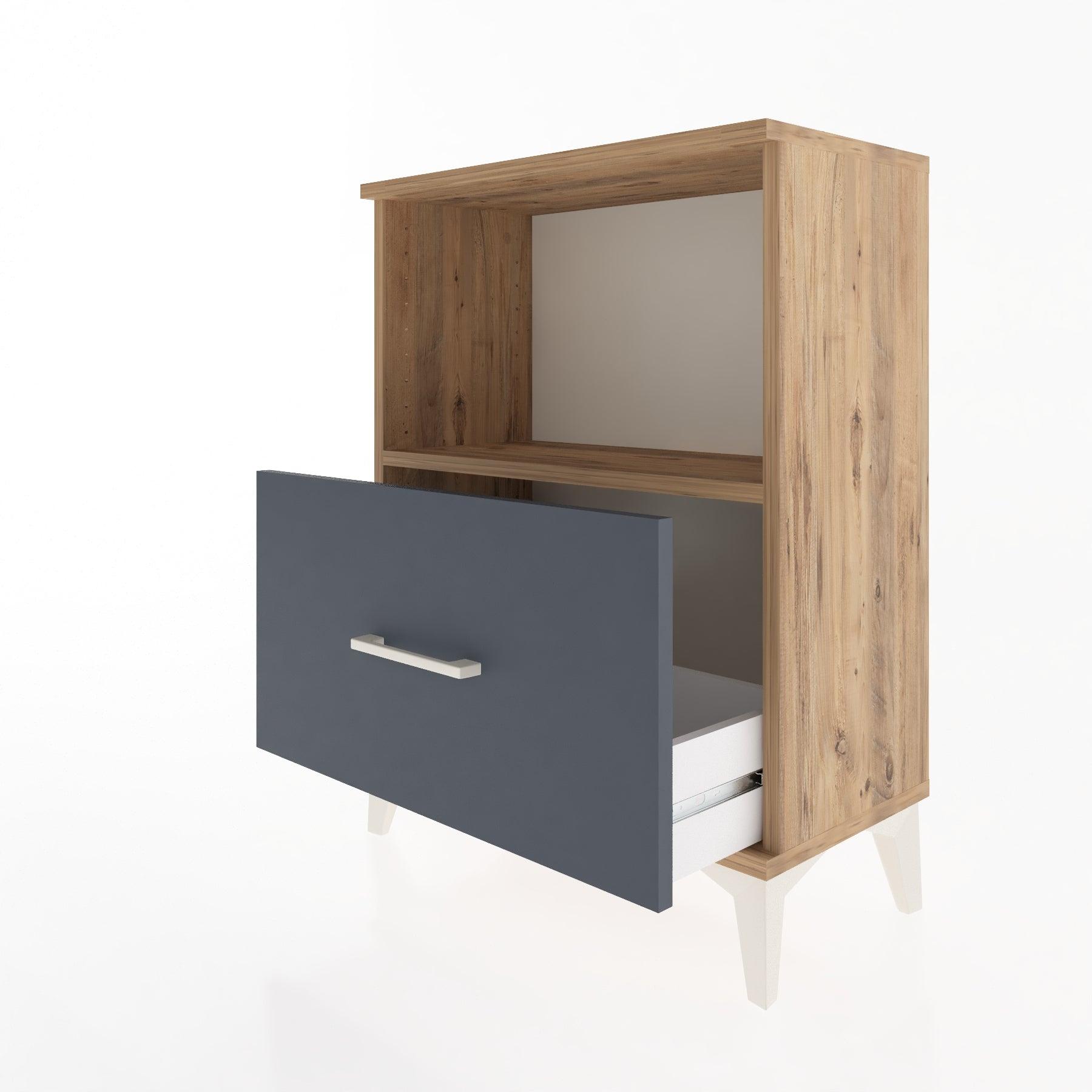 Woodntry Modular Nightstand Pine 60x30x68 cm with Drawers and Shelves CR11-3