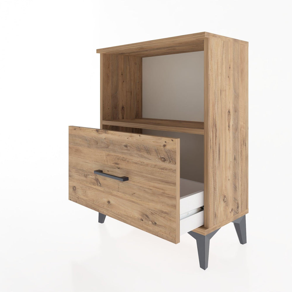 Woodntry Modüler Komodin Çam 60x30x68 cm Çekmeceli ve Raflı CR11-3