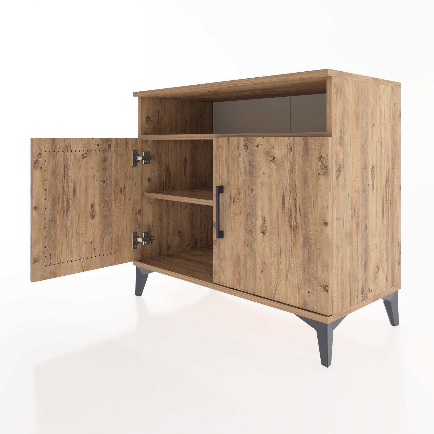 Woodntry Modüler Şifonyer Çam 88x44x68 cm Kapaklı ve Raflı KR11-3