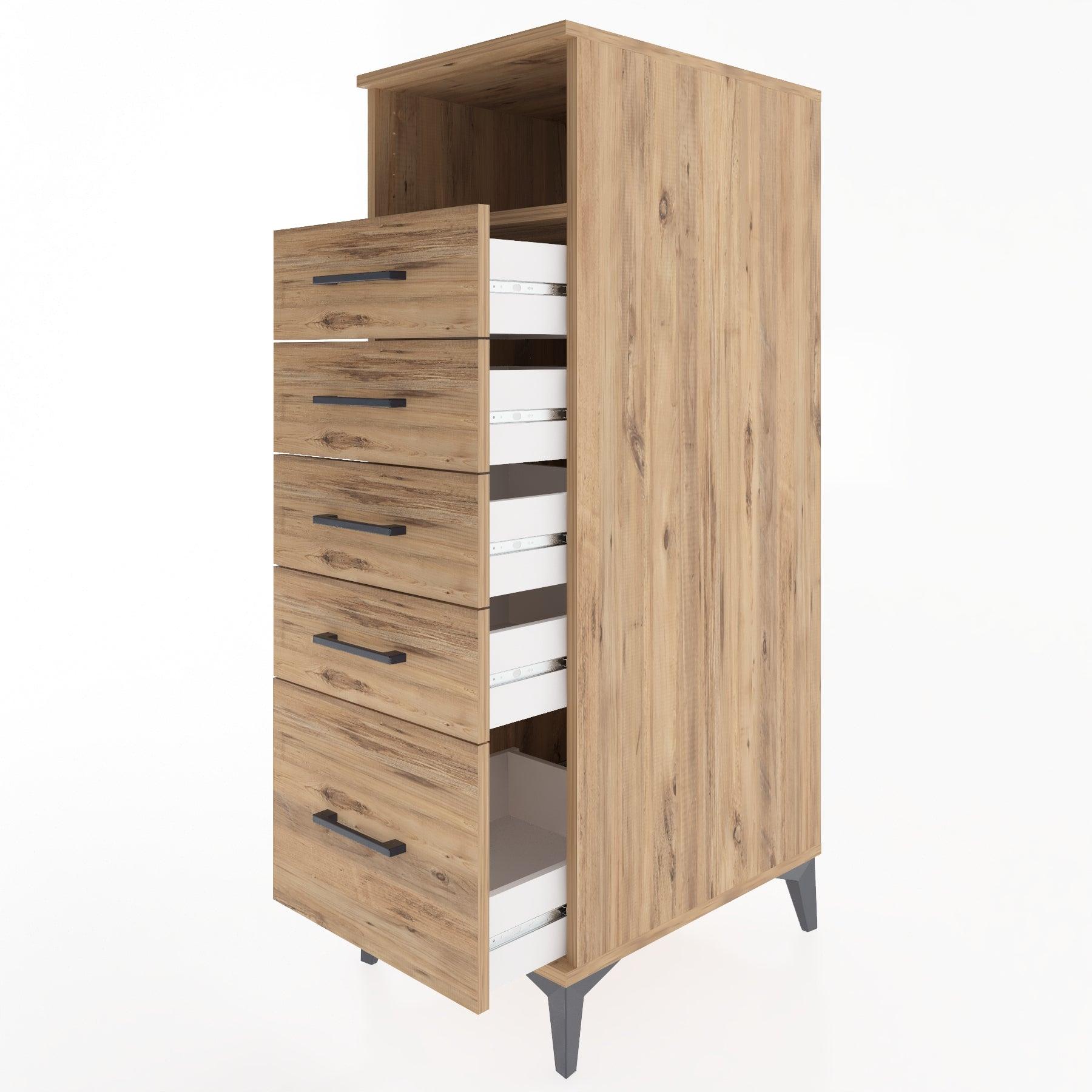 Woodntry Modular Cabinet Pine 44x59x122 cm with Drawers and Shelves CR111-3