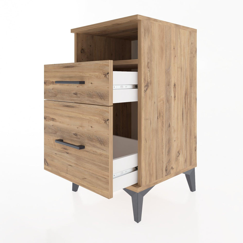 Woodntry Modular Nightstand Pine 44x44x68 cm with Drawers and Shelves CR11-3