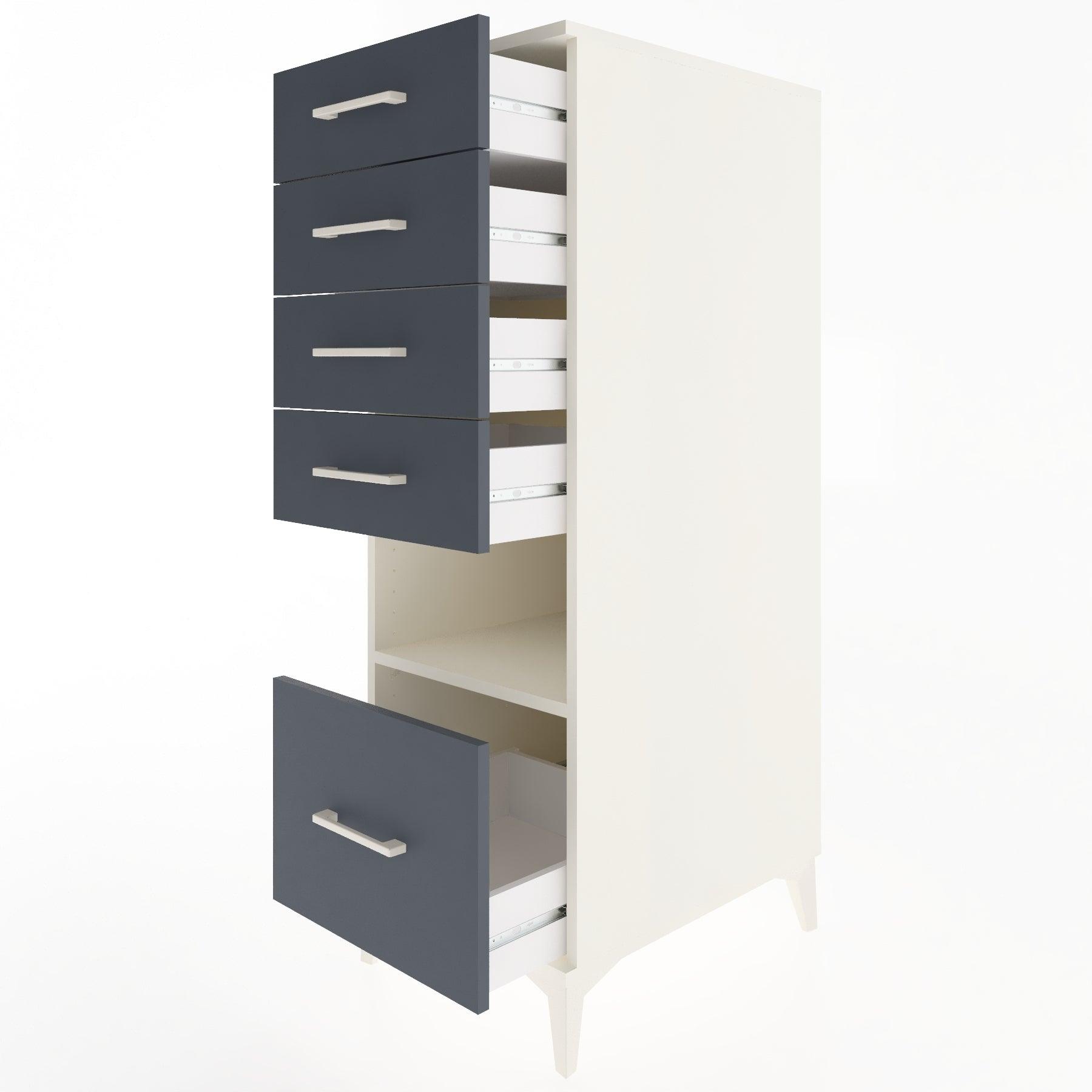 Woodntry Modular Cabinet Moonstone 44x30x122 cm with Drawers and Shelves CR12-1