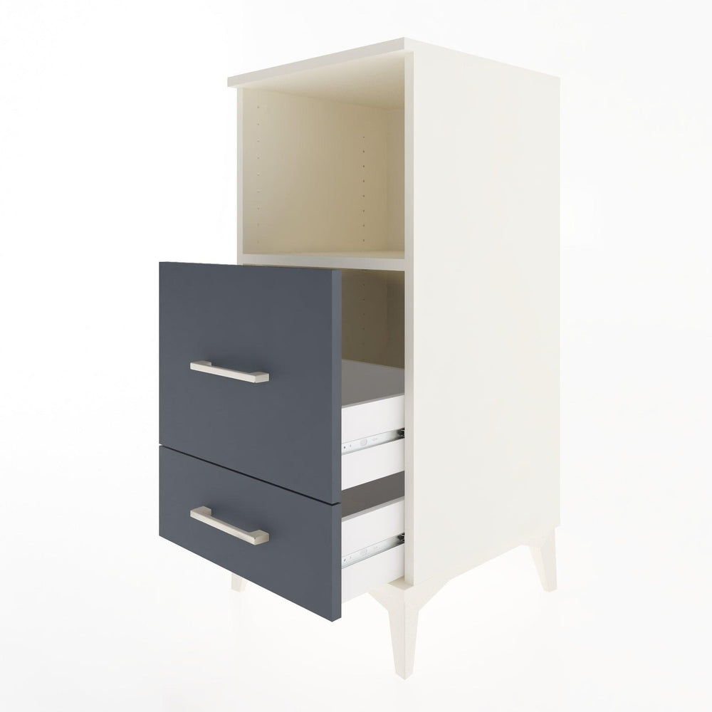 Woodntry Modular Nightstand Moonstone 44x44x84 cm with Drawer and Shelf CR12-1