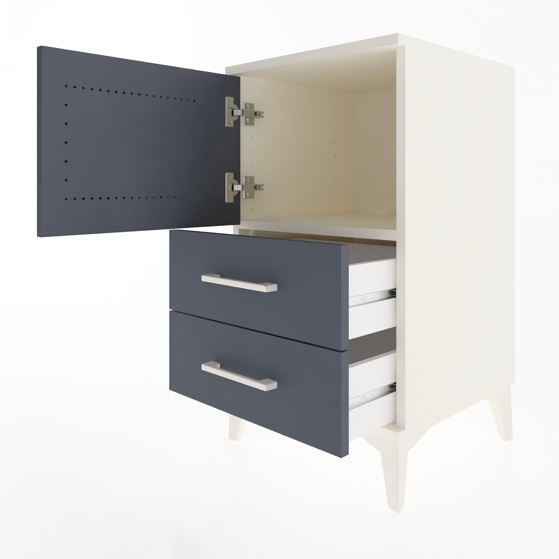 Woodntry Modular Nightstand Moonstone 44x44x68 cm with Cover and Drawer KC12-1