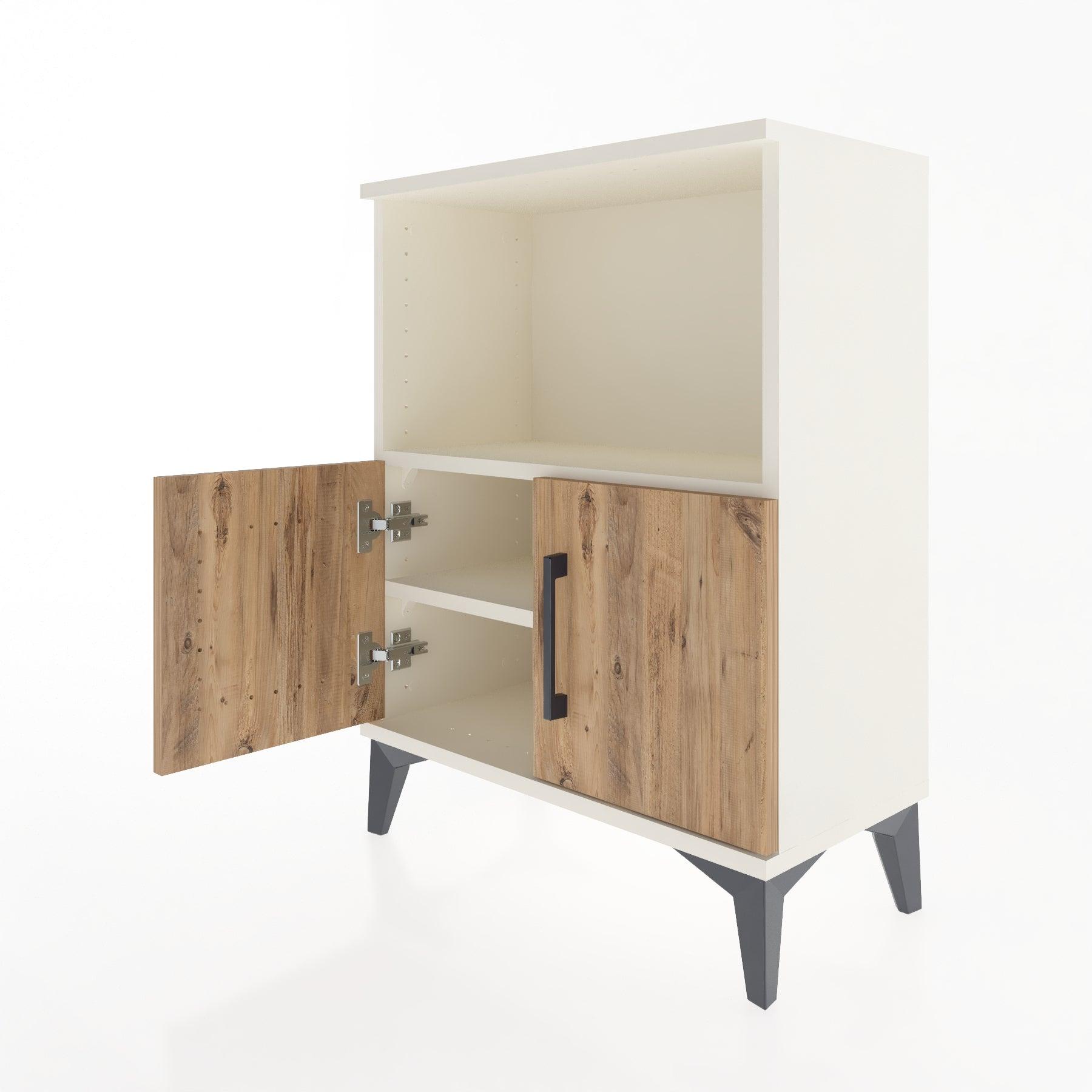 Woodntry Modular Nightstand Moonstone 60x30x68 cm with Cover and Shelf KR12-1
