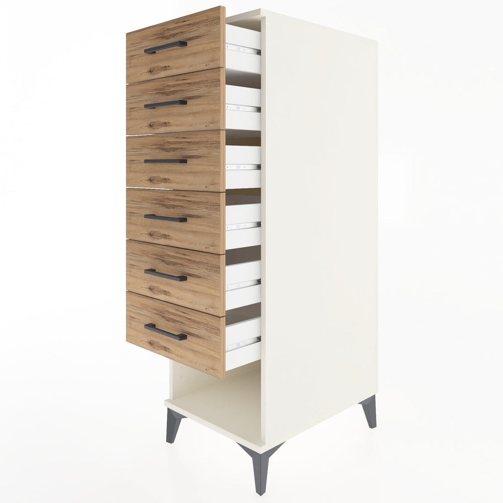 Woodntry Modüler Dolap Aytaşı 44x30x122 cm Kapaklı ve Çekmeceli KC62-1