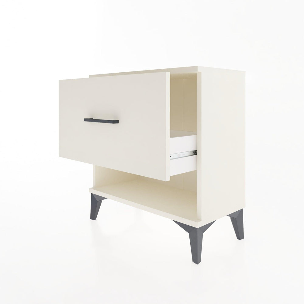 Woodntry Modular Nightstand Moonstone 60x30x52 cm with Drawer and Shelf CR12-1