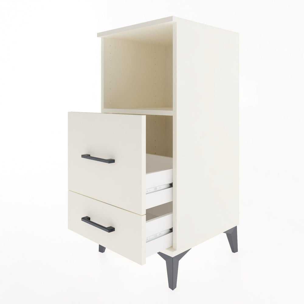 Woodntry Modular Nightstand Moonstone 44x44x84 cm with Drawer and Shelf CR12-1