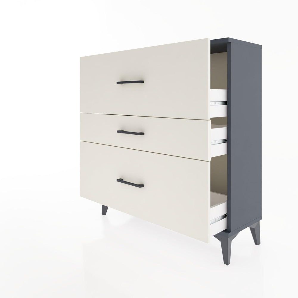 Woodntry Modüler Şifonyer Antrasit 88x30x84 cm Çekmeceli C12-2