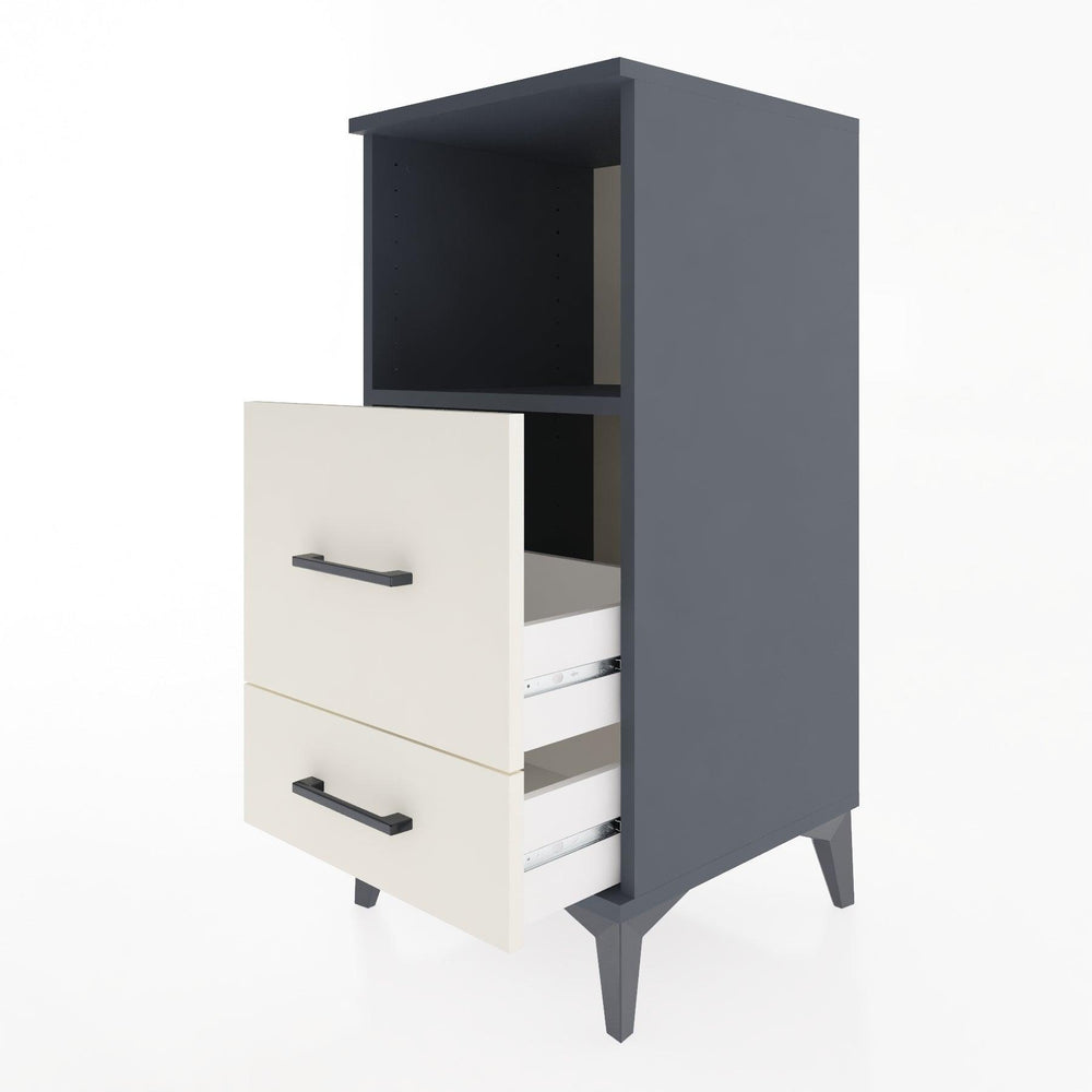 Woodntry Modular Nightstand Anthracite 44x44x84 cm with Drawers and Shelves CR12-2