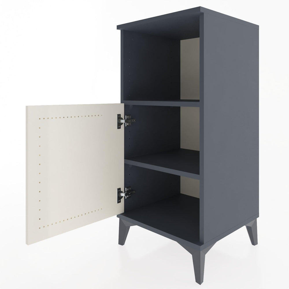 Woodntry Modular Nightstand Anthracite 44x44x84 cm with Cover and Shelf KR34-2
