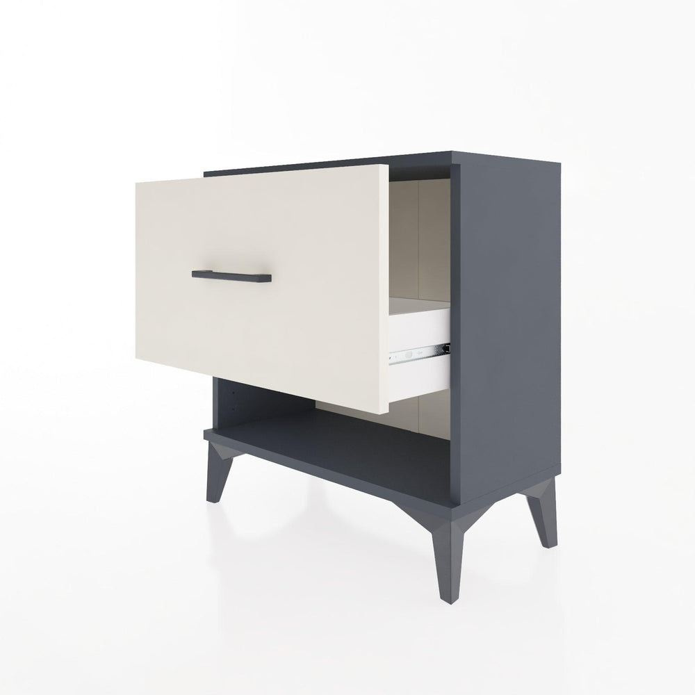 Woodntry Modular Nightstand Anthracite 60x30x52 cm with Drawers and Shelves CR12-2